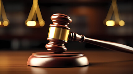 Legal concept image gavel bokeh, law and authority lawyer concept