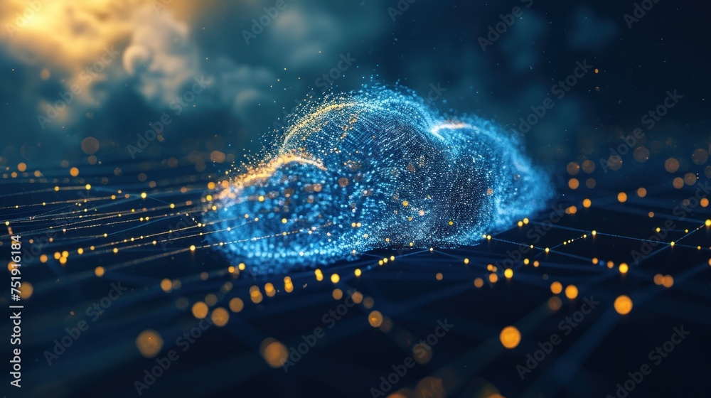 Poster cloud storage ,circuit background data processing technology and cloud computing