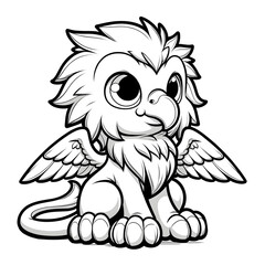 Fototapeta premium Cute Griffin Coloring Page