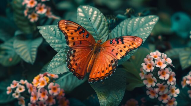 Beautiful butterfly in nature generative ai