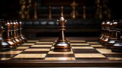 The Start of a Strategic Journey: A Hand Moving The First Pawn in a Chess Game