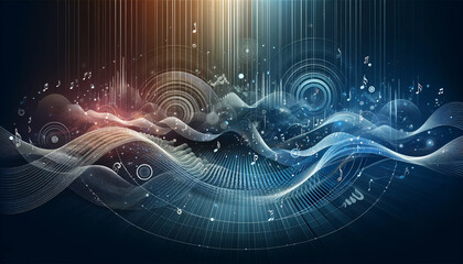 Classic music waves background with dynamic, flowing design and soft colors, perfect for wallpapers or music app backgrounds.