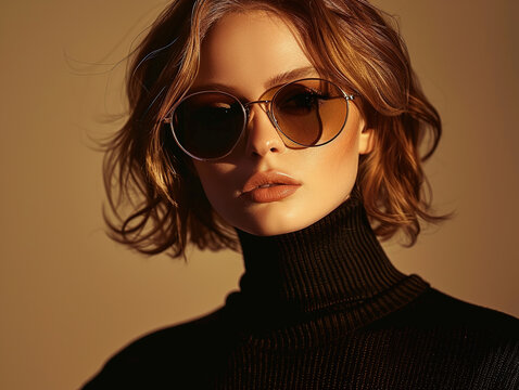 Fashion photography of a woman with sunglass