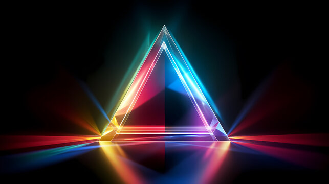 Cool geometric triangle graphics under neon lasers can make a great background © Derby