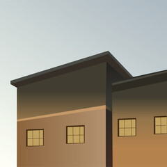 interior design background simple modern building with sky illustration architecture style wall with floor and corner