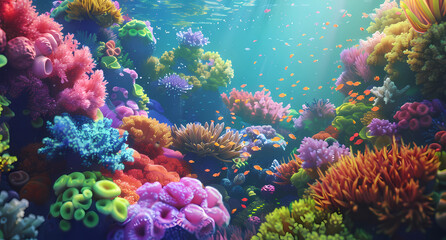 Naklejka na ściany i meble coral reefs in the red se