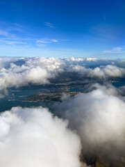 Aerial Vista of Wellington City and the Vast Sea Beyond