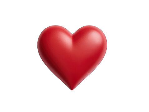 Red heart isolated on transparent background, transparency image, removed background