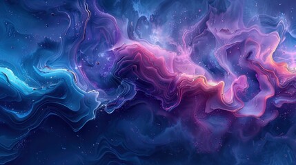 Fototapeta premium A vivid cosmic-inspired marble texture blending pink, blue, and purple with sparkling star-like effects.
