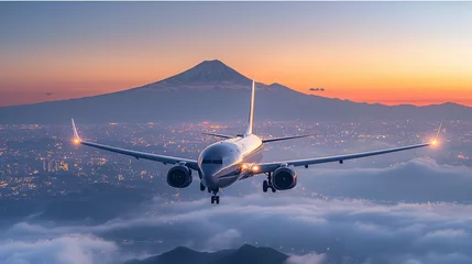Foto op Plexiglas 日本へ向かう飛行機 © Logmotion