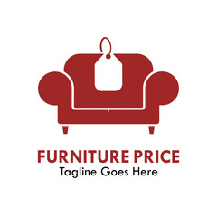 Furniture price design logo template illustration