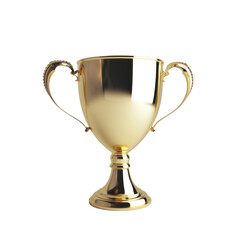 Golden trophy cup isolated on transparent background