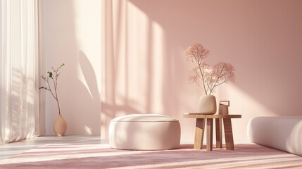 Soft and inviting 4K HD wallpaper with a focus on simplicity, using pastel hues and uncomplicated shapes to create a modern and elegant backdrop. - obrazy, fototapety, plakaty