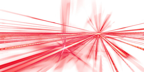 Laser beams visible in red, streaks of red light, speech red light  isolated on transparent png.
