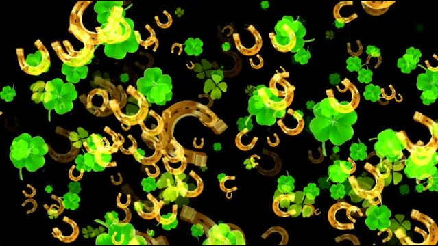 horseshoe and lucky clover Background
