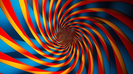 Psychedelic Pulses in red, yellow, and blue, Rotation - Optical Illusion Pulses