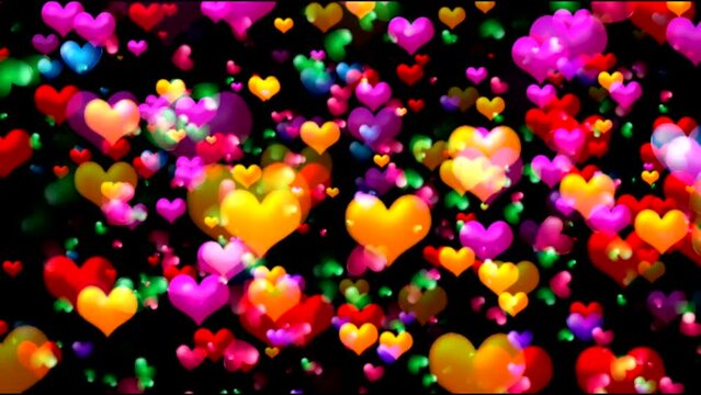 Abstract colorful hearts background