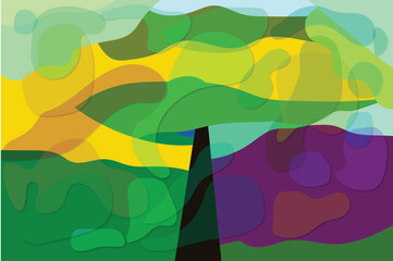 Print landscape illustration