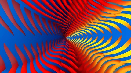 Pointed Pulses in Blue Yellow and Red, Rotation - Optical Illusion Pulses