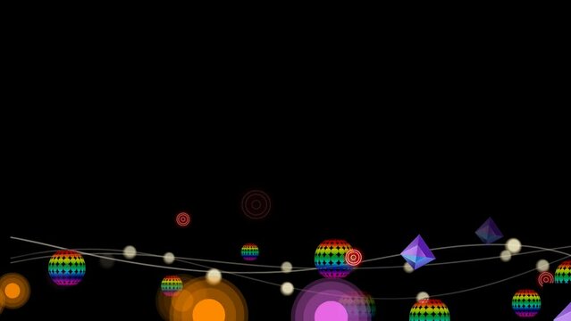 Geometric shapes bouncing on the waves