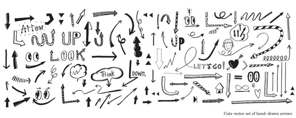 hand-drawn arrows, Cute doodle arrows for graphic and web design