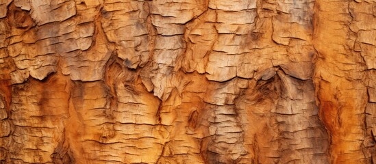 A detailed close-up view showcasing the intricate textures and patterns of tree bark, creating a...
