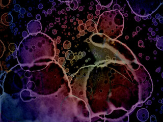 Author's artistic abstractions. Watercolor and alcohol inks. Modern art. Processed in Photoshop