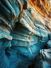 A blue rock formation in the desert. Generative AI.