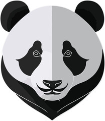 Fototapeta premium Panda head logo vector illustration art design. Bamboo Bliss: Vector Panda Head Icon.