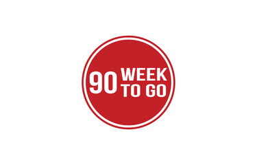 90 week to go red banner design vector illustration