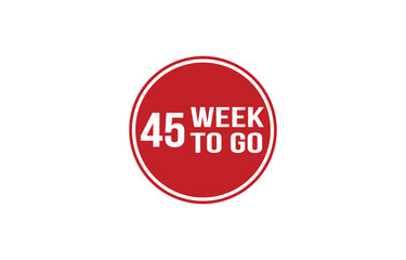 45 week to go red banner design vector illustration