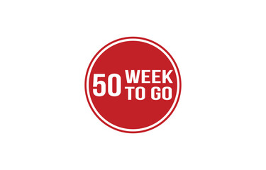 50 week to go red banner design vector illustration