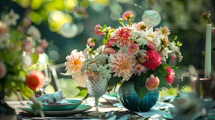 bouquet of dahlias generative ai