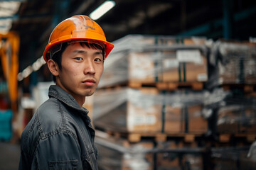 物流倉庫で働く日本人