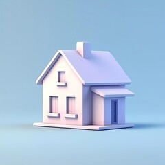 3d illustration rendering of house icon for simple real estate isolated on minimalist background