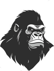 Gorilla head logo vector illustration art design. Silverback Sovereignty: Gorilla Head Logo Vector.