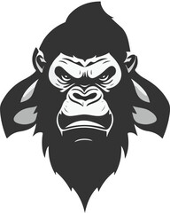 Gorilla head logo vector illustration art design. Majestic Mane: Micro Stock Gorilla Logo Art.