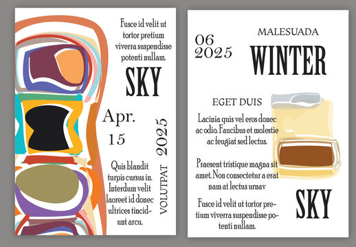 Flyer A4 Abstract Shape on White Background