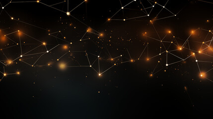 Network Concept Background with Abstract Golden Connections