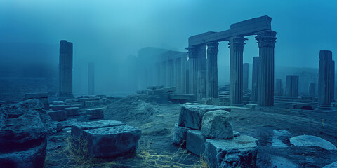 distant ancient ruins
