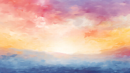 Colorful Abstract Painted Background with Sunrise Effect