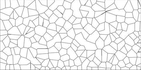 Obraz premium Seamless pattern with 3d shapes vector Vintage Illustration background. Whaite color Broken Stained-Glass Background with white lines. Voronoi diagram background. Geometric Retro tiles pattern . 
