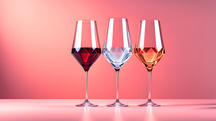 Savor the Moment with 3D Diamond Crystal Wine Glasses. Suitable for Celebration Banners