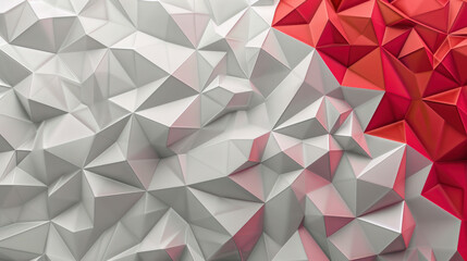 White Red low poly background texture, Generative ai