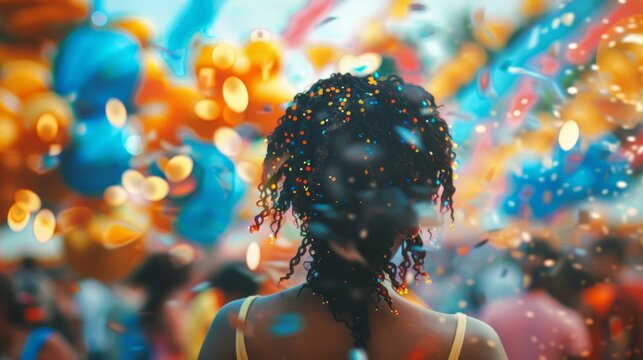 woman swaying to the rhythm of music generative ai