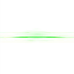 Neon green light  horizontal line, isolated on transparent png.
