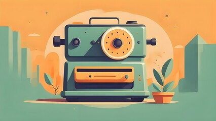 Obraz premium Botanical Behind the Lens: A Fusion of Tech and Nature