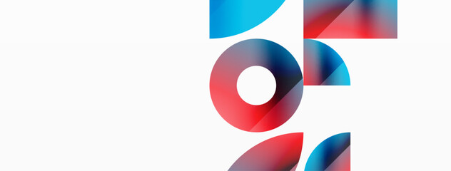 Vector background. Minimalist geometric backdrop adorned with circles and shapes. Abstract art inviting creativity for digital designs, presentations, website banners, social media posts