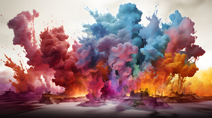 Chemical Explosion watercolor