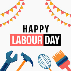 happy labour day illustration vector design in flat style